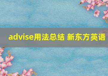 advise用法总结 新东方英语